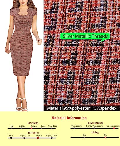 VFSHOW Womens Tweed Yarn-Dyed Work Office Business